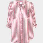 Hut Rhubarb Stripe Boyfriend Linen Shirt