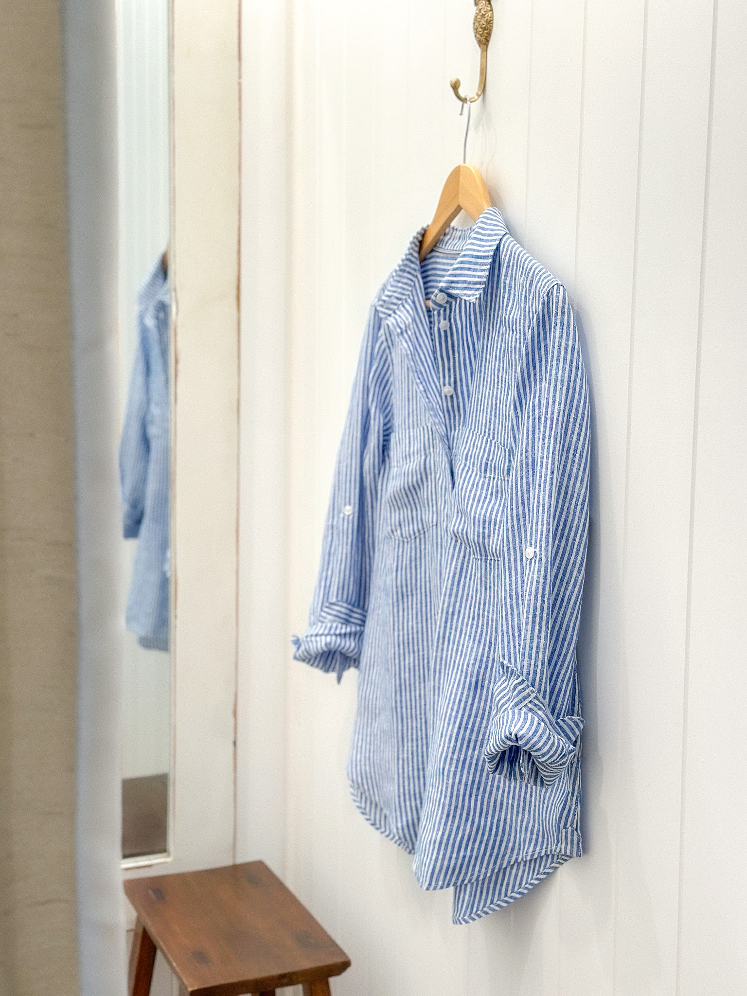 シャツ HUECLOSET H Linen Overfit Shirt 25KERO415 4e10ad006c0ec793e0e1e01fe7a056