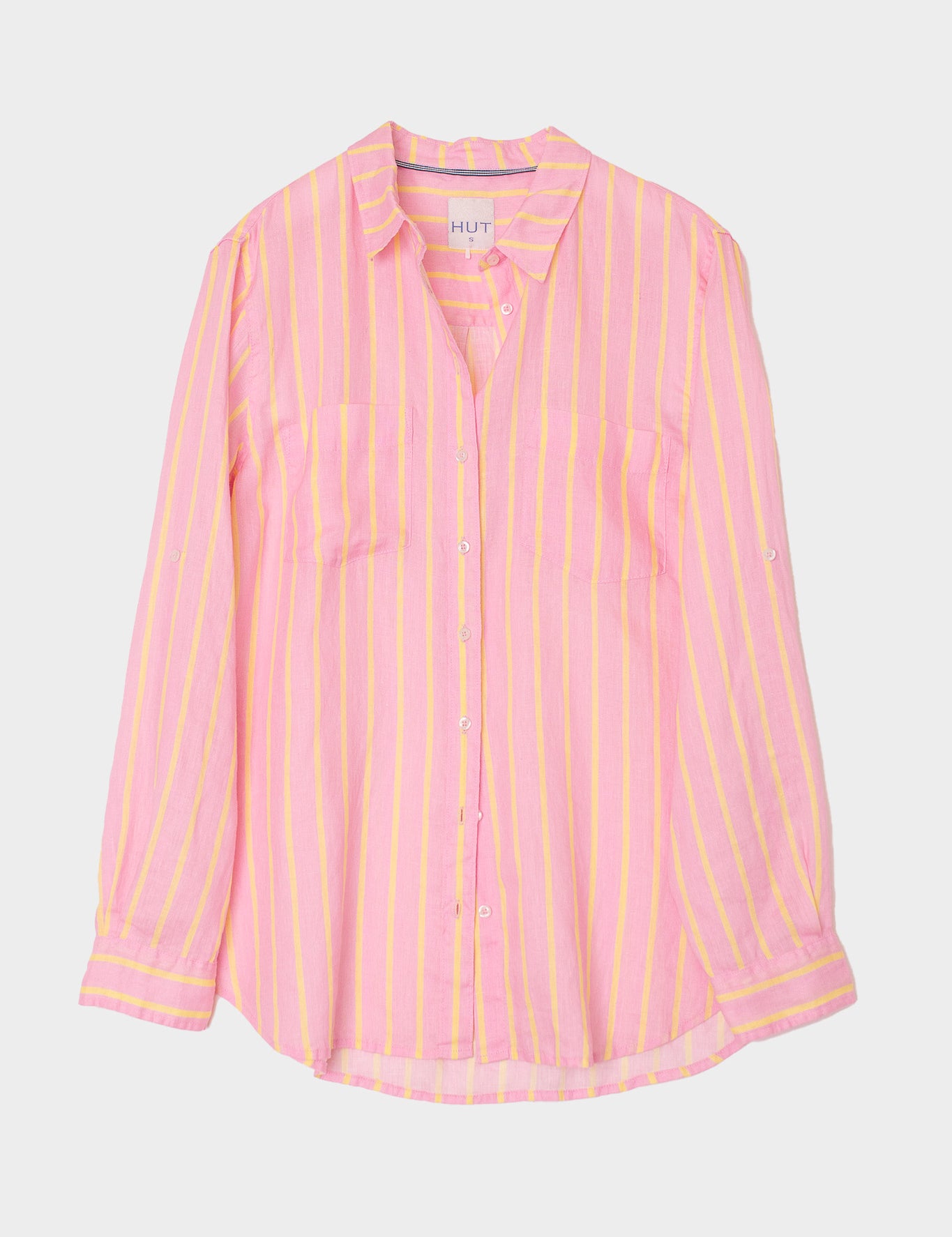 Lemon Drop Stripe Boyfriend Linen Stripe